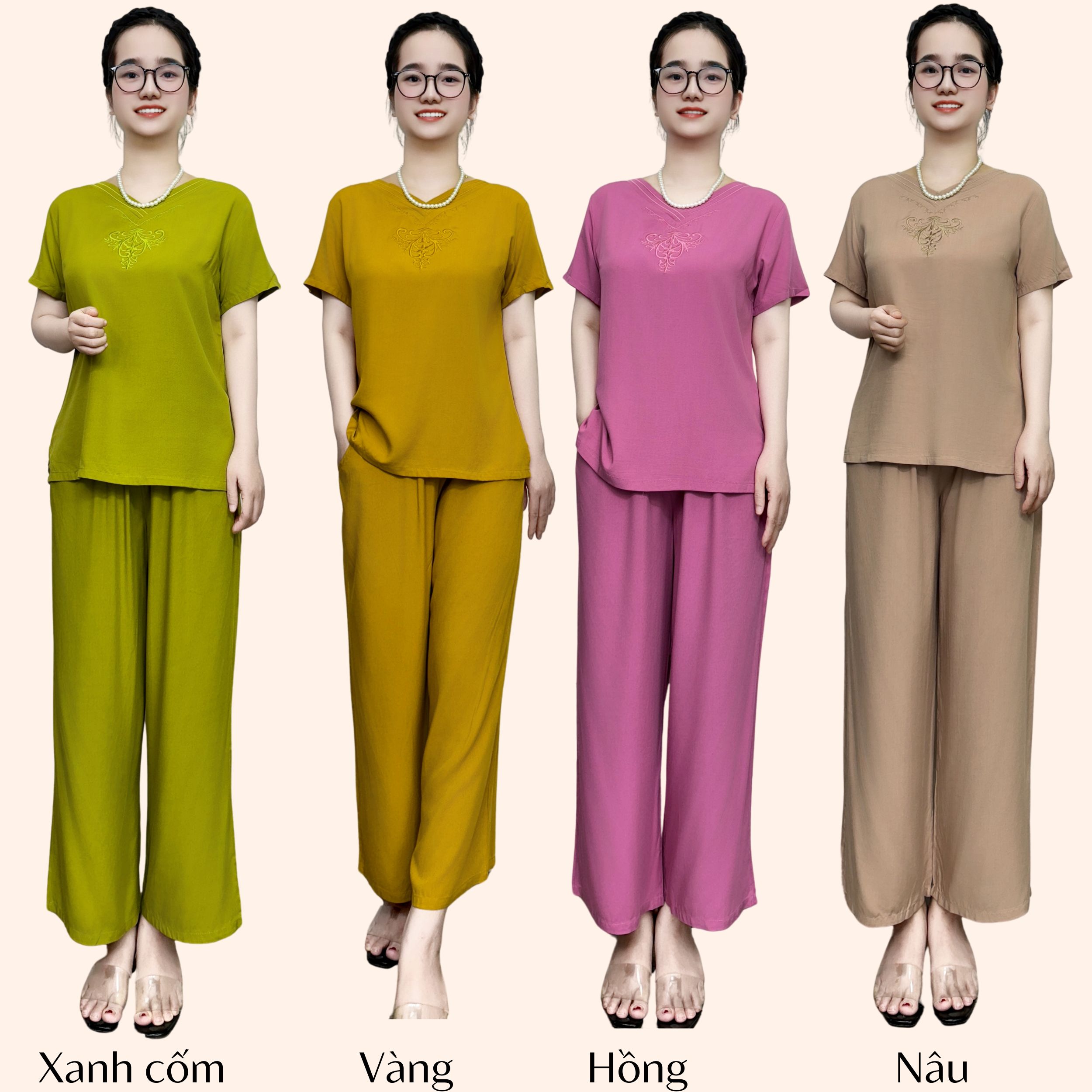 Đồ bộ trung niên cho mẹ cao cấp SULA, bộ đồ trung niên mặc ở nhà lanh TOLE cho mẹ ms583